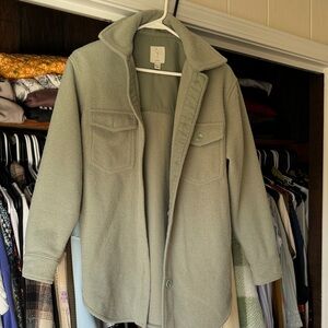 Women's Light Sage Fleece Shacket